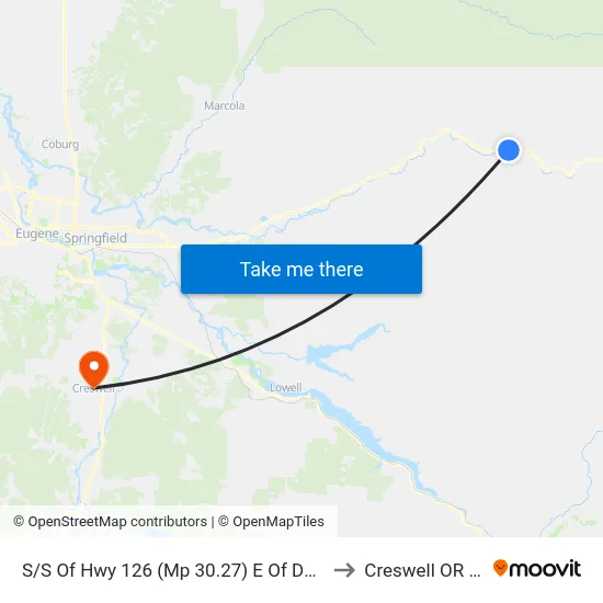 S/S Of Hwy 126 (Mp 30.27) E Of Dw 47386 to Creswell OR USA map