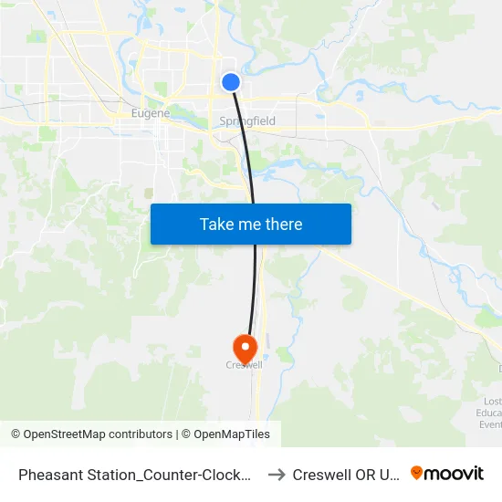 Pheasant Station_Counter-Clockwise to Creswell OR USA map