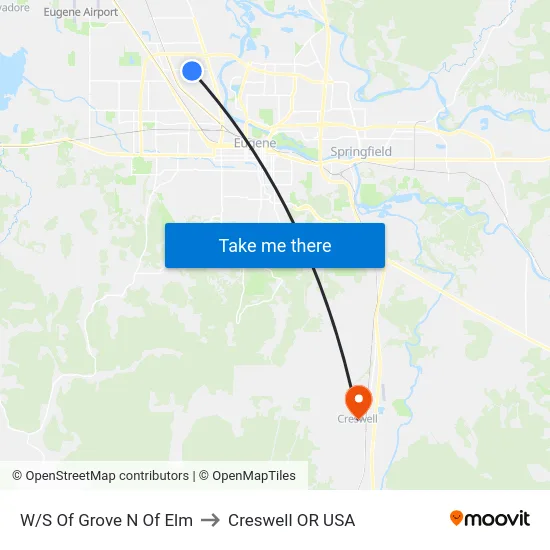W/S Of Grove N Of Elm to Creswell OR USA map