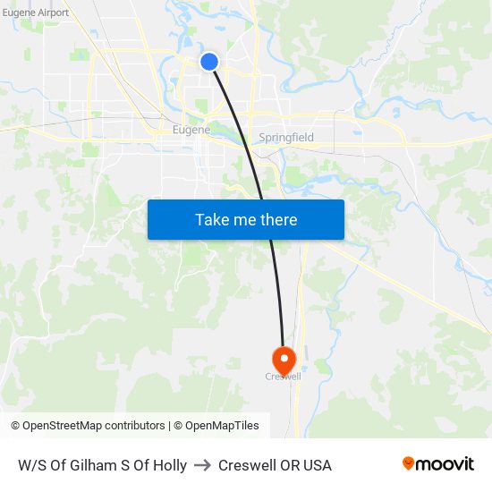 W/S Of Gilham S Of Holly to Creswell OR USA map