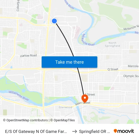 E/S Of Gateway N Of Game Farm Rd E to Springfield OR USA map