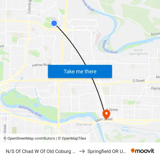 N/S Of Chad W Of Old Coburg Rd to Springfield OR USA map