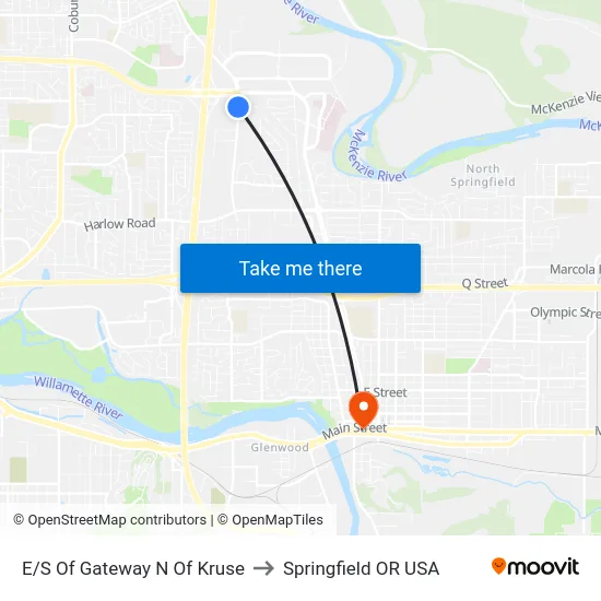 E/S Of Gateway N Of Kruse to Springfield OR USA map