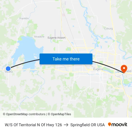 W/S Of Territorial N Of Hwy 126 to Springfield OR USA map