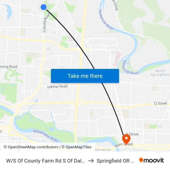 W/S Of County Farm Rd S Of Dale Ave to Springfield OR USA map