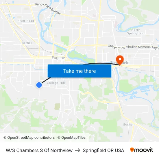 W/S Chambers S Of Northview to Springfield OR USA map