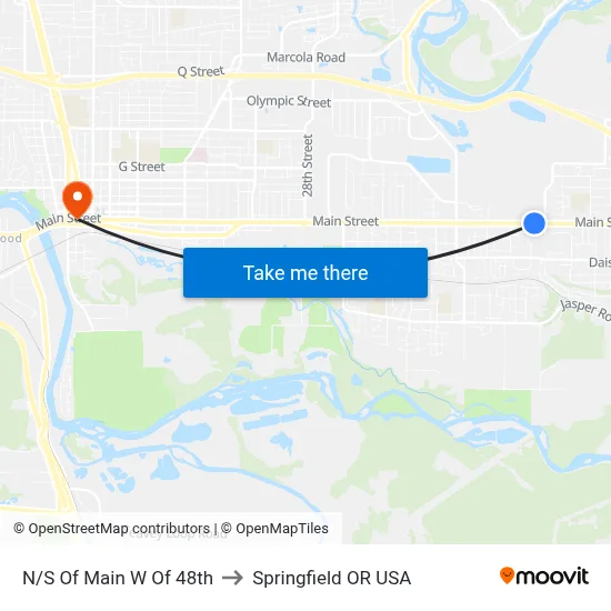 N/S Of Main W Of 48th to Springfield OR USA map