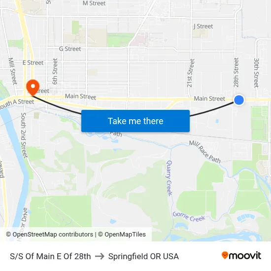 S/S Of Main E Of 28th to Springfield OR USA map