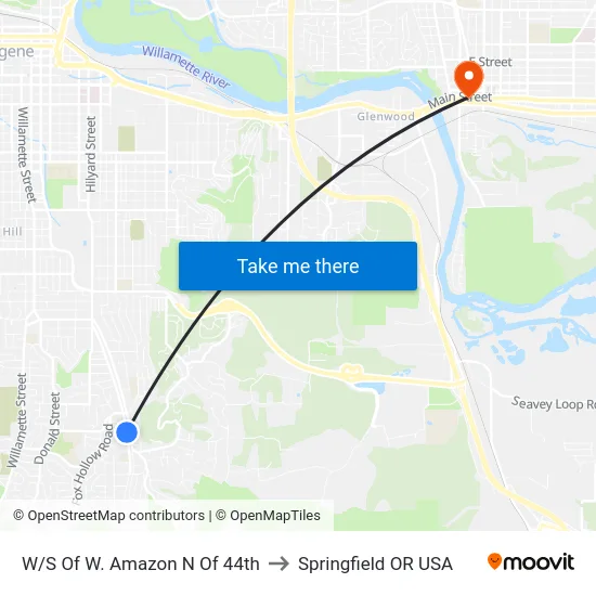 W/S Of W. Amazon N Of 44th to Springfield OR USA map