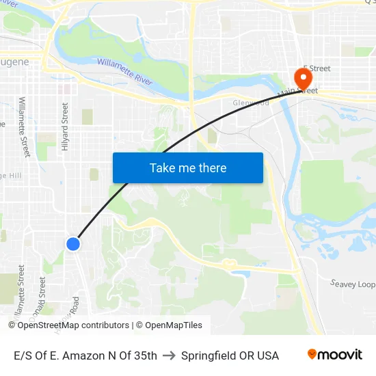 E/S Of E. Amazon N Of 35th to Springfield OR USA map