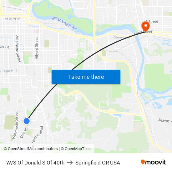 W/S Of Donald S Of 40th to Springfield OR USA map