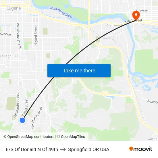 E/S Of Donald N Of 49th to Springfield OR USA map