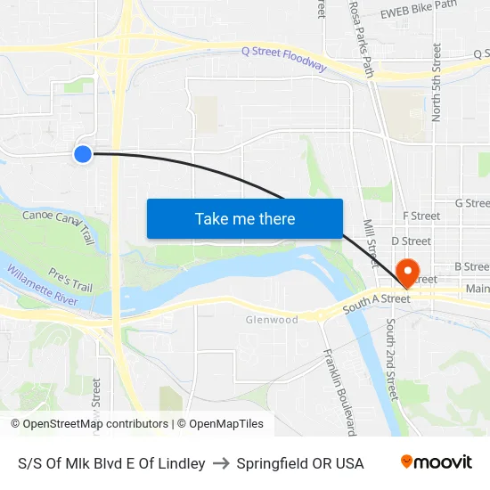 S/S Of Mlk Blvd E Of Lindley to Springfield OR USA map