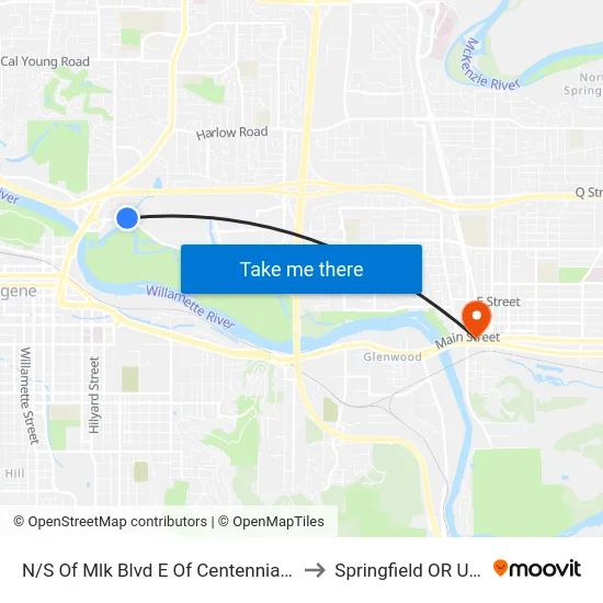 N/S Of Mlk Blvd E Of Centennial Lp to Springfield OR USA map