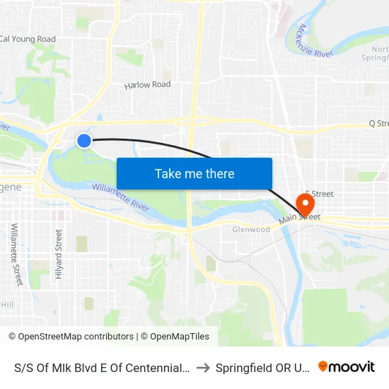 S/S Of Mlk Blvd E Of Centennial Lp to Springfield OR USA map