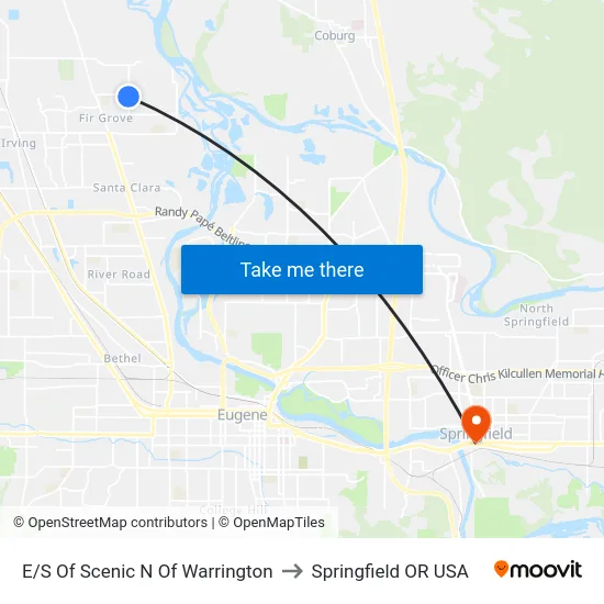 E/S Of Scenic N Of Warrington to Springfield OR USA map
