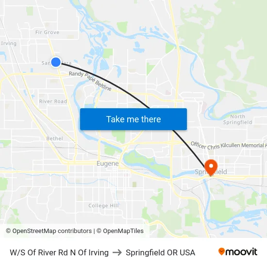 W/S Of River Rd N Of Irving to Springfield OR USA map