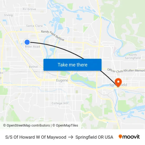 S/S Of Howard W Of Maywood to Springfield OR USA map