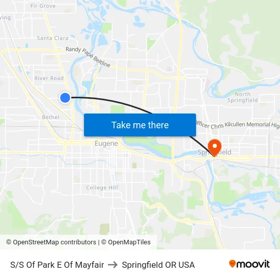 S/S Of Park E Of Mayfair to Springfield OR USA map