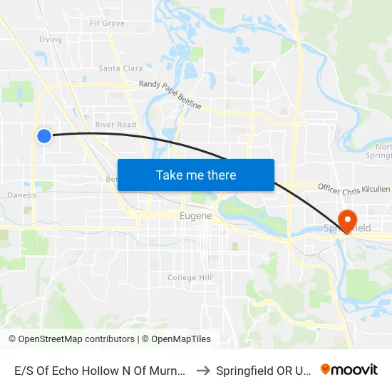 E/S Of Echo Hollow N Of Murnane to Springfield OR USA map