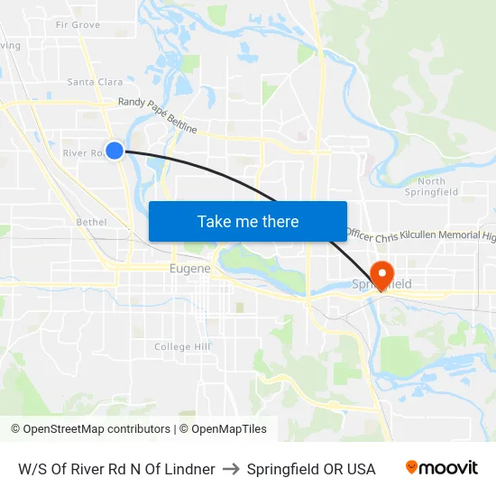 W/S Of River Rd N Of Lindner to Springfield OR USA map