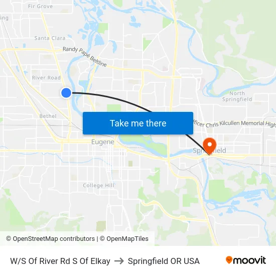 W/S Of River Rd S Of Elkay to Springfield OR USA map