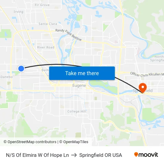 N/S Of Elmira W Of Hope Ln to Springfield OR USA map