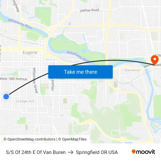 S/S Of 24th E Of Van Buren to Springfield OR USA map