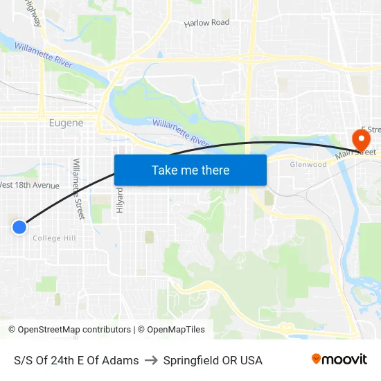 S/S Of 24th E Of Adams to Springfield OR USA map