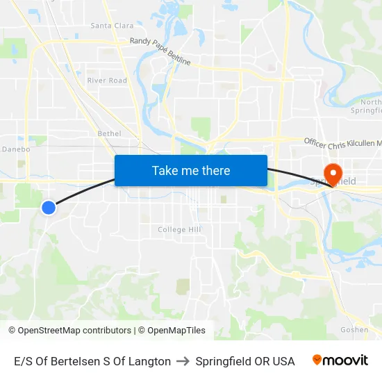 E/S Of Bertelsen S Of Langton to Springfield OR USA map