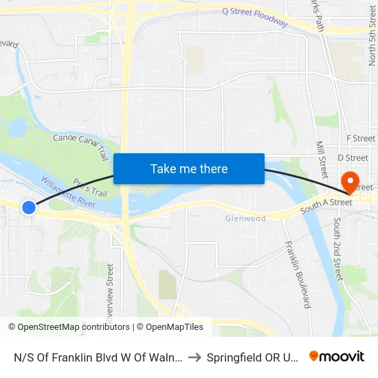 N/S Of Franklin Blvd W Of Walnut to Springfield OR USA map