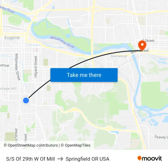 S/S Of 29th W Of Mill to Springfield OR USA map
