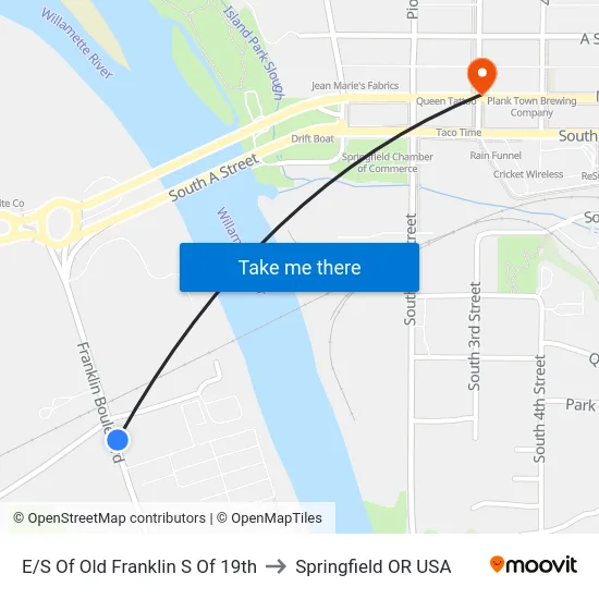 E/S Of Old Franklin S Of 19th to Springfield OR USA map
