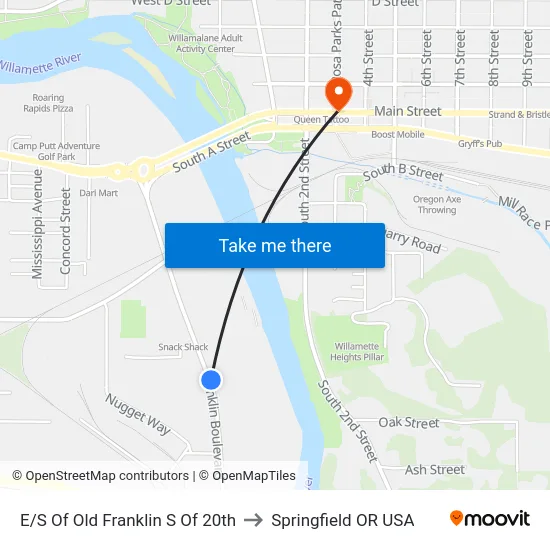 E/S Of Old Franklin S Of 20th to Springfield OR USA map