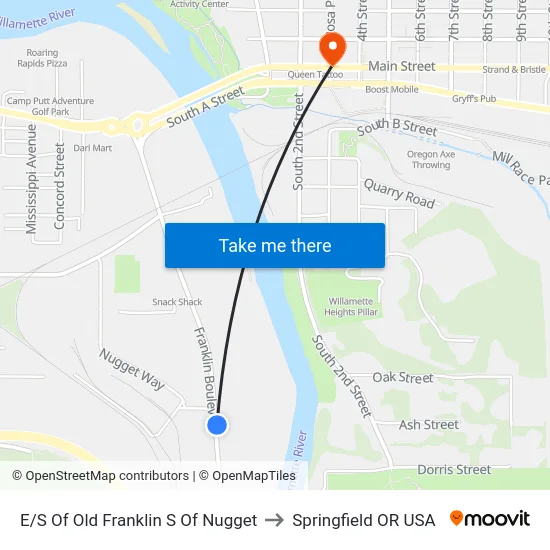 E/S Of Old Franklin S Of Nugget to Springfield OR USA map