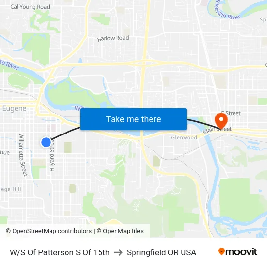 W/S Of Patterson S Of 15th to Springfield OR USA map