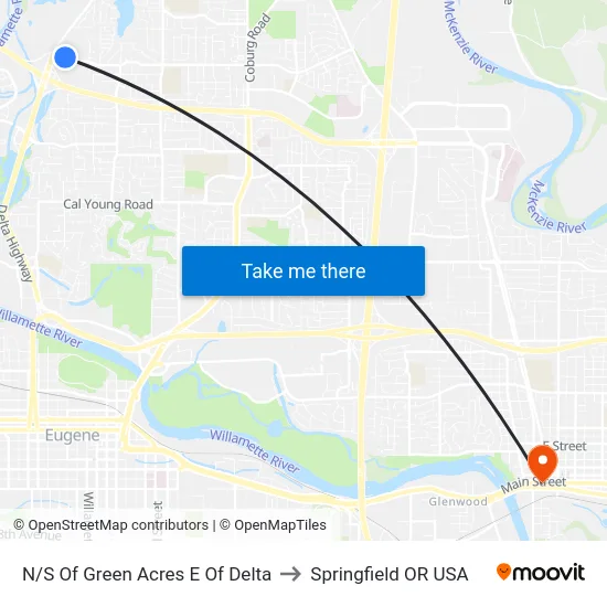 N/S Of Green Acres E Of Delta to Springfield OR USA map