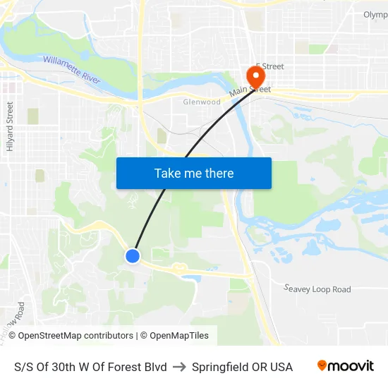 S/S Of 30th W Of Forest Blvd to Springfield OR USA map