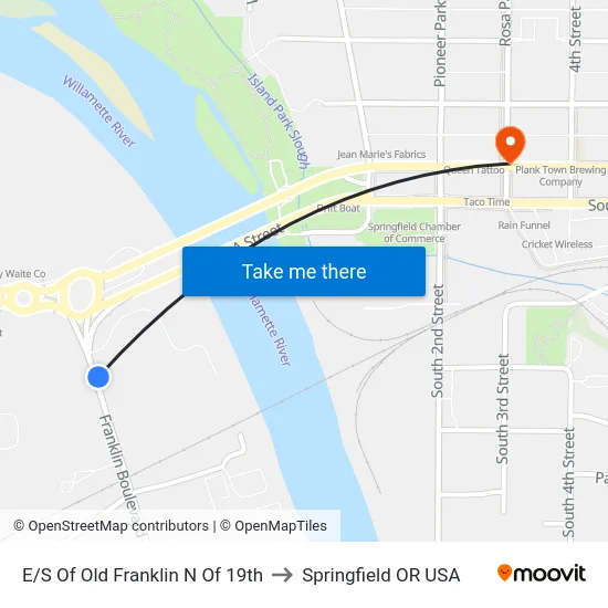 E/S Of Old Franklin N Of 19th to Springfield OR USA map