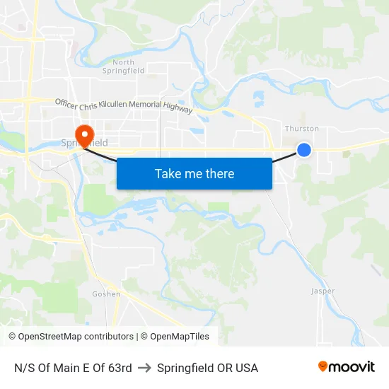 N/S Of Main E Of 63rd to Springfield OR USA map