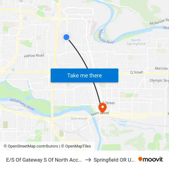 E/S Of Gateway S Of North Access to Springfield OR USA map