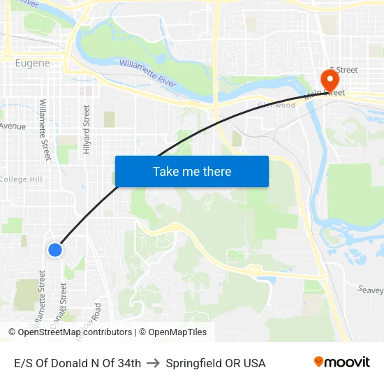 E/S Of Donald N Of 34th to Springfield OR USA map