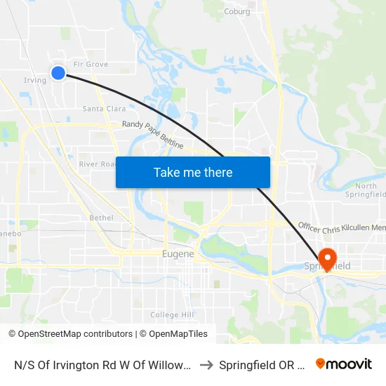 N/S Of Irvington Rd W Of Willowbrook to Springfield OR USA map