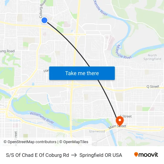 S/S Of Chad E Of Coburg Rd to Springfield OR USA map