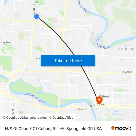 N/S Of Chad E Of Coburg Rd to Springfield OR USA map