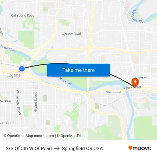 S/S Of 5th W Of Pearl to Springfield OR USA map