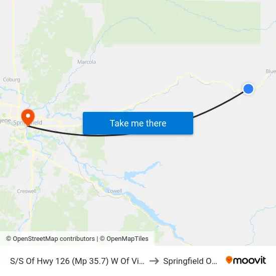 S/S Of Hwy 126 (Mp 35.7) W Of Village Cafe to Springfield OR USA map