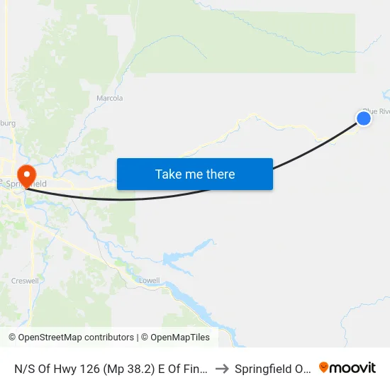 N/S Of Hwy 126 (Mp 38.2) E Of Finn Rock Store to Springfield OR USA map