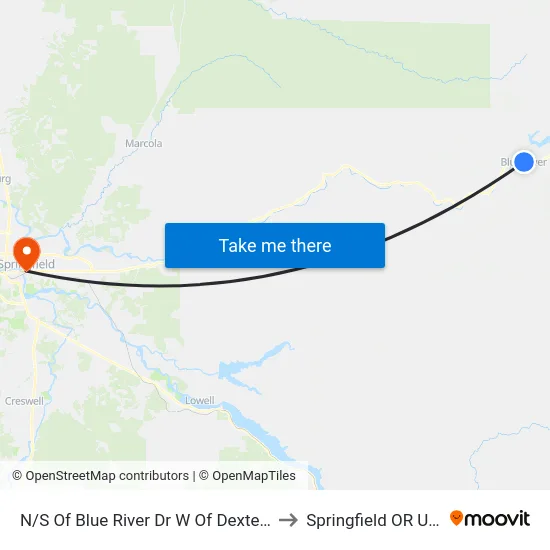 N/S Of Blue River Dr W Of Dexter St to Springfield OR USA map