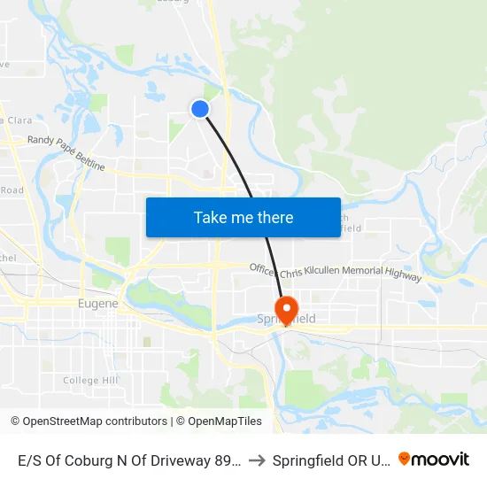 E/S Of Coburg N Of Driveway 89925 to Springfield OR USA map